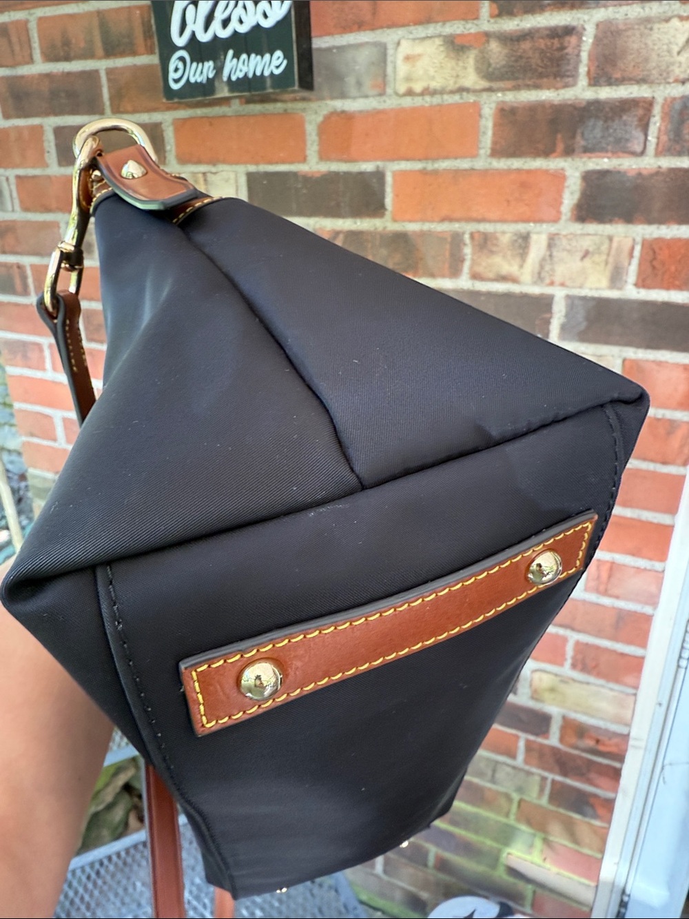 DOONEY AND BOURKE WAYFARER BLACK NYLON SATCHEL HANDBAG CROSSBODY PURSE - Picture 10 of 10